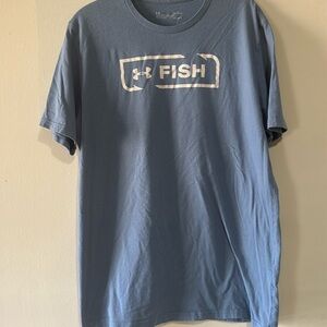 Under Armour | Fish icon | short sleeve shirt size large blue